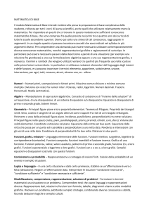 Matematica di Base: Syllabus per Corsi di Laurea Scientifici