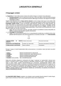 Linguistica Generale: linguaggio verbale e segni