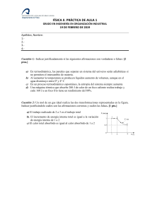 Examen Práctico Física II: Termodinámica y Transferencia de Calor