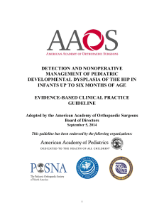 Pediatric DDH Guideline: Detection & Nonoperative Management