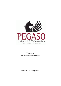 Appalto e Distacco: Disciplina del Lavoro - Università Pegaso