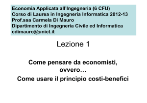 Economia Applicata all'Ingegneria: Costi-Benefici