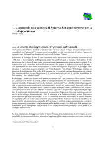 Lapproccio delle capacita di Amartya Sen