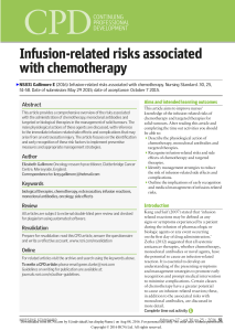 Chemotherapy Infusion Risks: A Nursing CPD Article