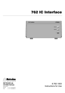 762 IC Interface: Instructions for Use