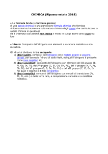 Chimica: Formula Bruta e Idruri - Appunti di Ripasso