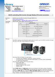 MX2 Inverter Control via Modbus RTU Library Reference