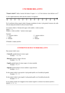 I Numeri Relativi: Definizioni e Operazioni