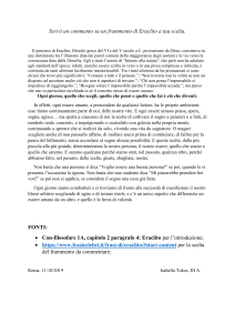 liceo classico T. Tasso Roma COMMENTO DI UN FRAMMENTO ERACLITO - Isabella Tokos 3A