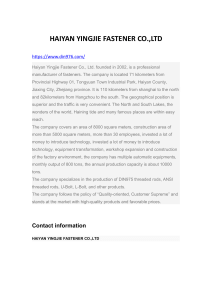 HAIYAN YINGJIE FASTENER CO.,LTD