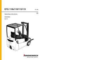 Jungheinrich EFG Forklift Operating Instructions