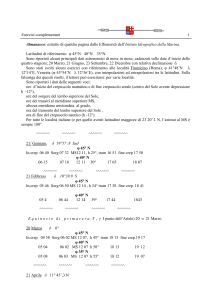 Esercizi di Astronomia Nautica: Almanacco e Calcoli