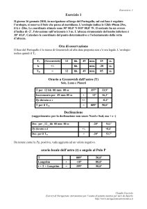 Esercizio di Navigazione Astronomica: Calcolo del Punto Nave