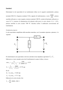 Esercizi risolti su trasformatori trifase