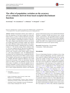 Sex Estimation Accuracy: Population Variation in Basal Occipital Dimensions