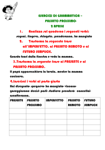 Esercizi di Grammatica: Passato Prossimo e Tempi Verbali