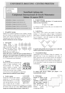 Test di Matematica: Semifinali Campionati Internazionali
