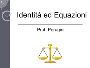 Identità ed Equazioni: Presentazione di Algebra