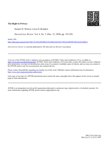 “The Right to Privacy” [warren-brandeis]
