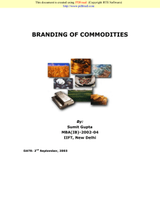 Branding Commodities: Strategies for B2B & B2C Markets