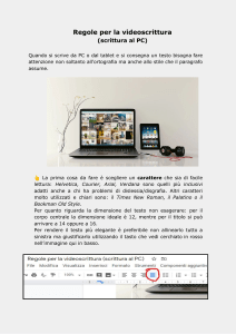 Regole per la videoscrittura (scrittura al PC)