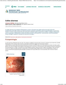 Colite Ulcerosa: Manuale MSD per Professionisti