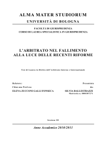 Arbitrato nel Fallimento: Tesi sulle Riforme Recenti