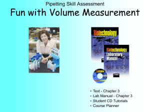 Pipetting Skill Assessment: Volume Measurement Techniques