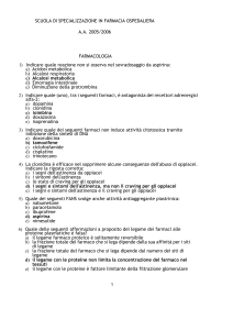 Test Farmacologia e Legislazione Farmaceutica Ospedaliera