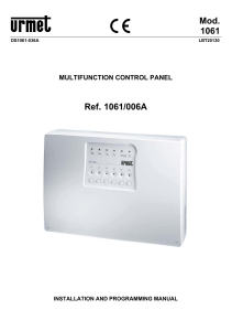 Multifunction Control Panel Installation & Programming Manual