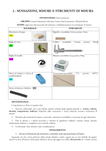 RELAZIONE DI LABORATORIO SULLE MISURE