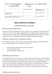 LA-MIA-PRIMA-RELAZIONE SULLA DETERMINAZIONE DEL VOLUME D'ACQUA