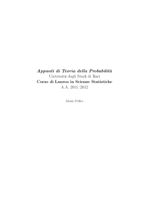 Appunti di Teoria della Probabilità - Università di Bari