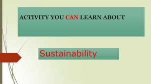 Sustainability Activities: Recycle, Reuse, Conserve