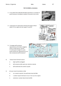 TEST di SCIENZE su Evoluzione