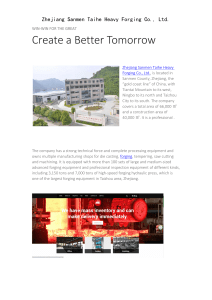 Zhejiang Sanmen Taihe Heavy Forging Co., Ltd.