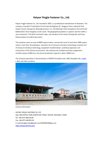 Haiyan Yingjie Fastener Co.,ltd