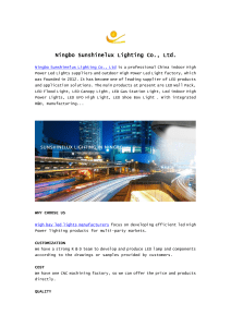 Ningbo Sunshinelux Lighting Co., Ltd