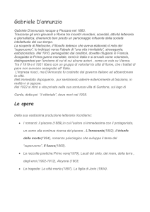 Gabriele D'annunzio approfondimento di Benedetta Bonacci