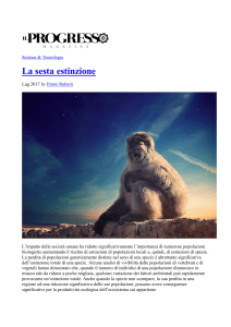 La sesta estinzione - Il Progresso - Luglio 2017
