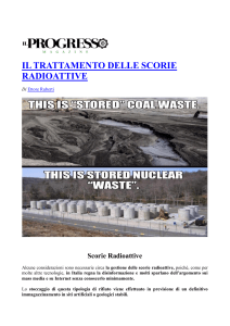 Il trattamento delle scorie radioattive - Il Progresso Giugno 2019