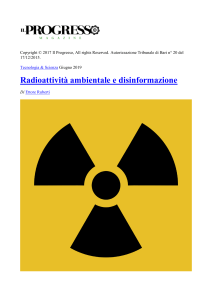 Radioattività ambientale e disinformazione