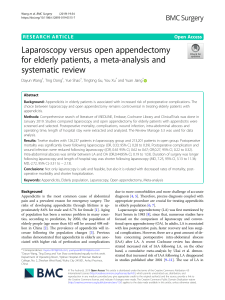 Laparoscopic vs. Open Appendectomy in Elderly: A Meta-Analysis