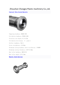 Conical Twin Screw Barrels