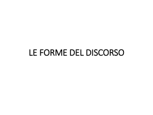 1 Le forme del discorso