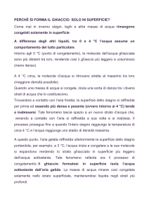 Perché si ghiaccia solo la superficie?