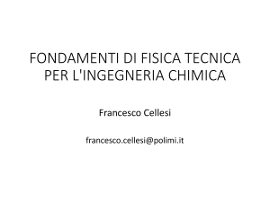 Fondamenti di Fisica Tecnica per Ingegneria Chimica