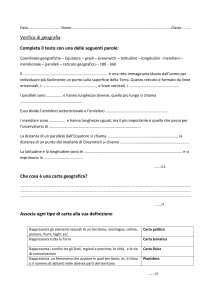 Verifica di Geografia: Coordinate, Carte e Orientamento