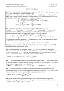 Esercitazione 3 - Moto nel piano