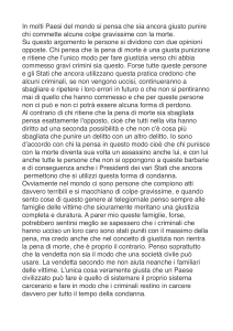 Tema argomentativo sulla pena di morte